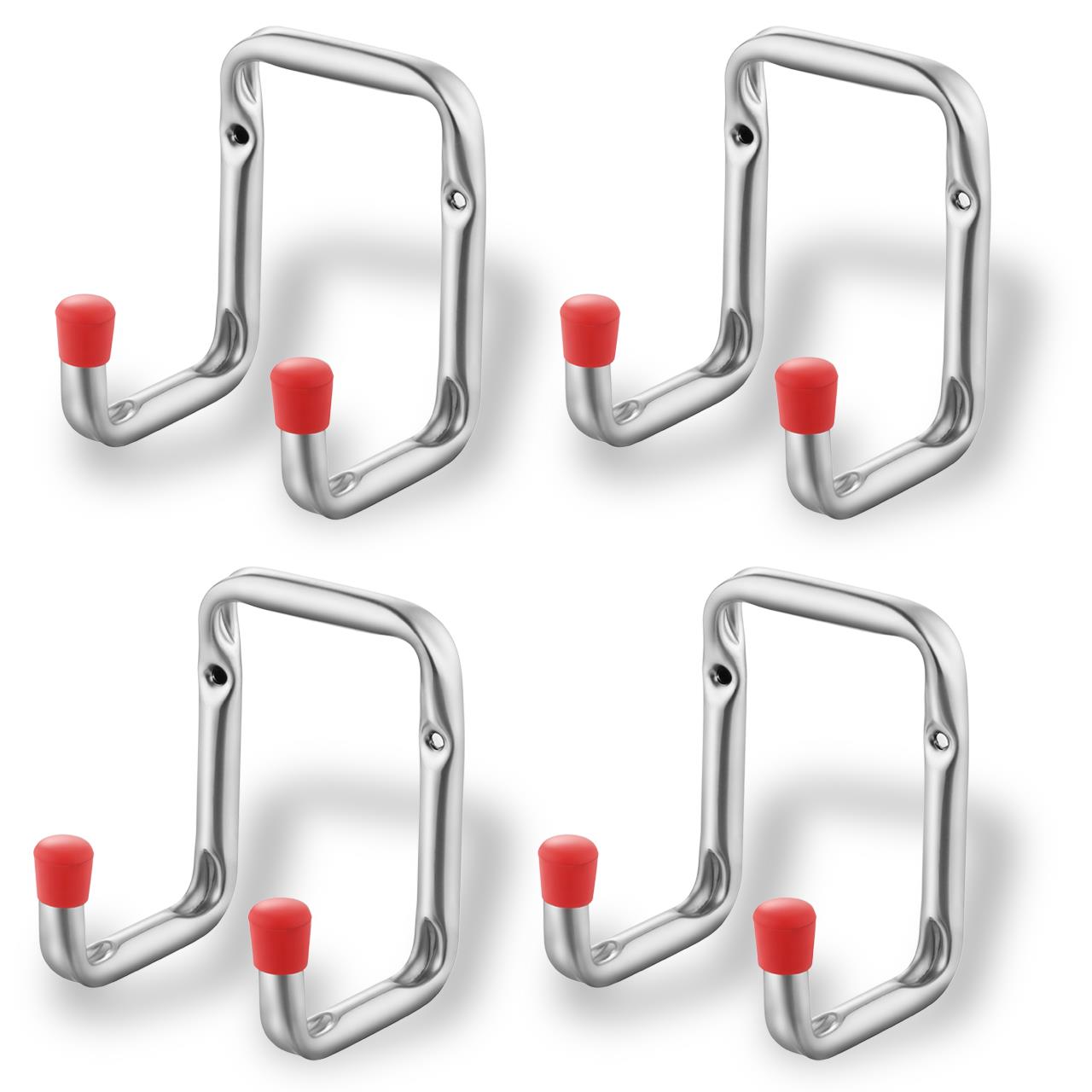 Set di 4 ganci da garage multiuso FUXTEC MFH4, in acciaio, capacità di carico 20kg, portabiciclette a muro