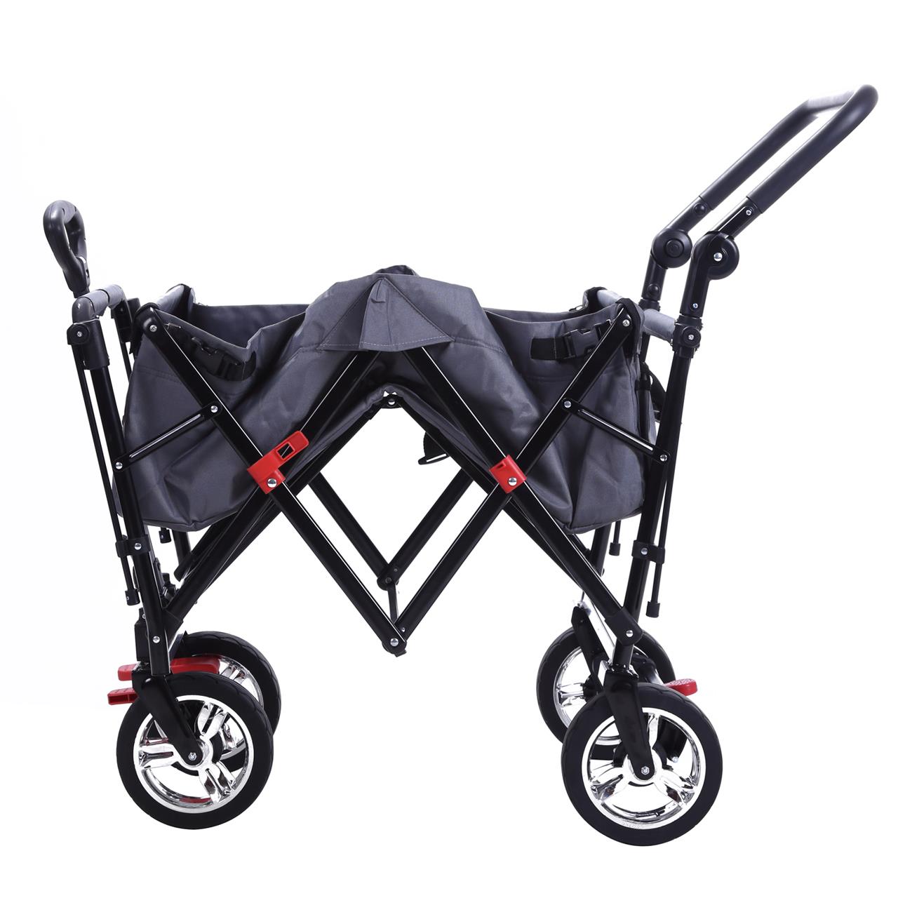 Carrello manuale FUXTEC FX-CT700 con tettuccio parasole protetto dai raggi UV e maniglia di spinta supplementare