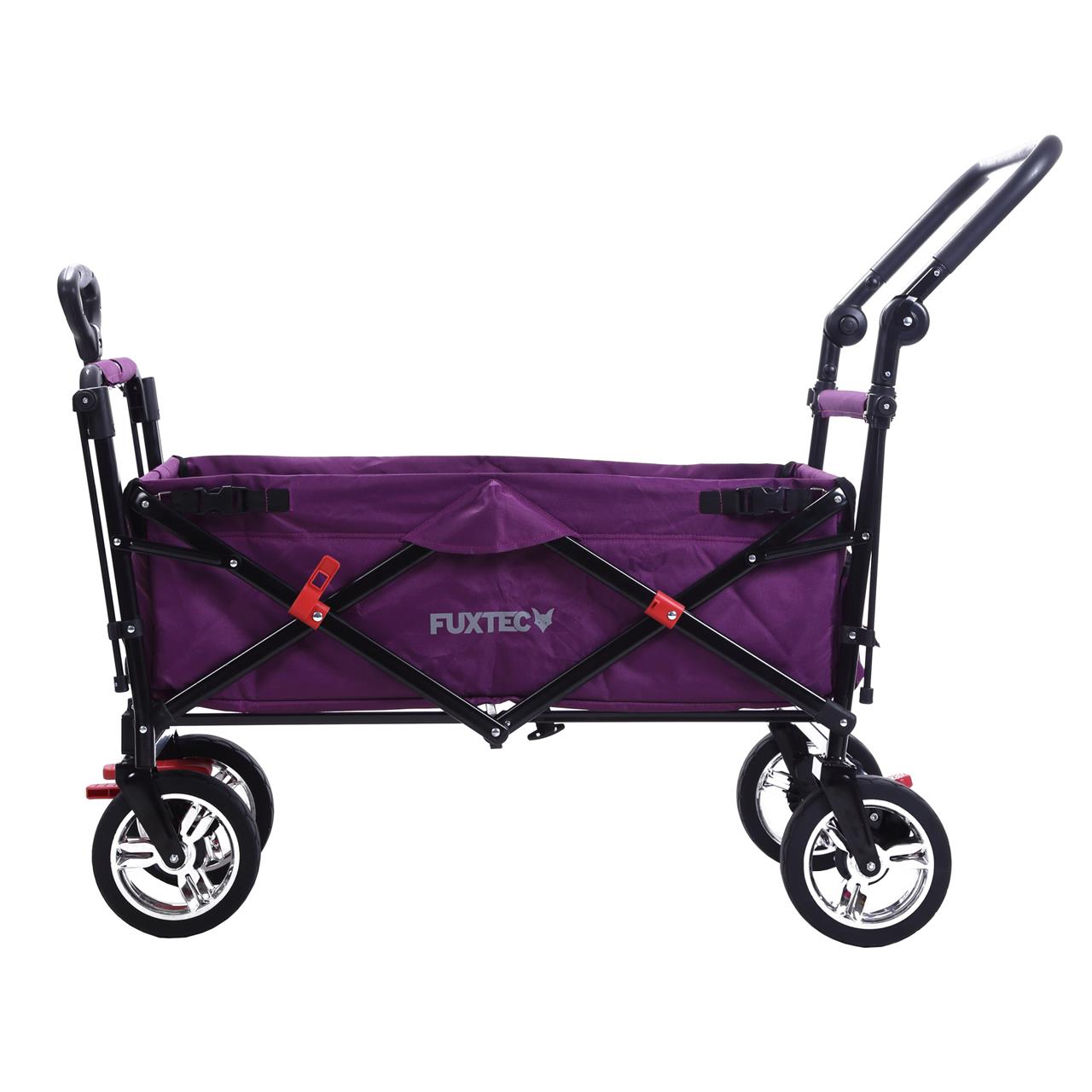 Carrello manuale FUXTEC FX-CT700 con tettuccio parasole protetto dai raggi UV e maniglia di spinta supplementare