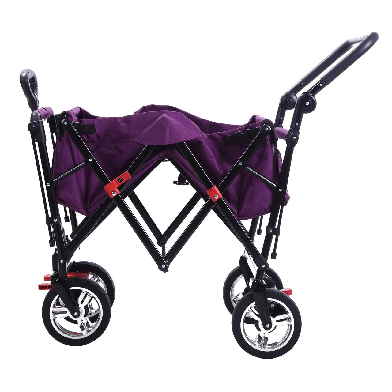 Carrello manuale FUXTEC FX-CT700 con tettuccio parasole protetto dai raggi UV e maniglia di spinta supplementare