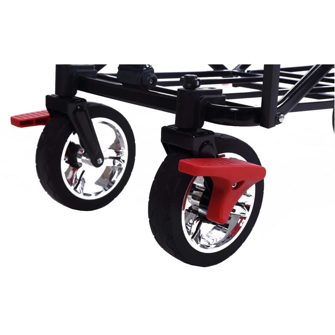 Carrello manuale FUXTEC FX-CT700 con tettuccio parasole protetto dai raggi UV e maniglia di spinta supplementare