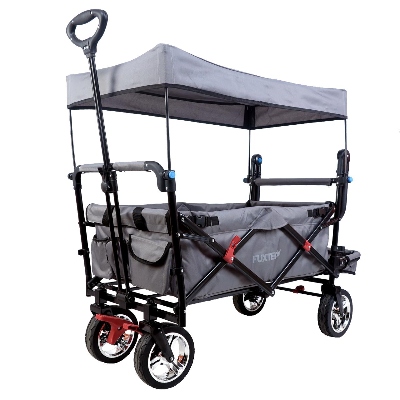 Carrello pieghevole giardino FUXTEC FX-CT800 con tettuccio parasole per il trasporto dei bambini