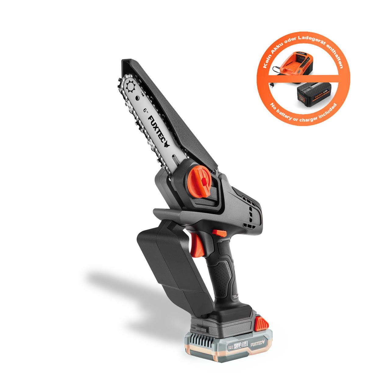 Mini Motosega a Batteria FUXTEC 20V FX-E1HAS20 SOLO Peso di 1,44Kg, Lunghezza Lama 15cm, Diametro di Taglio 10cm e Velocità della Catena di 4,6m/s