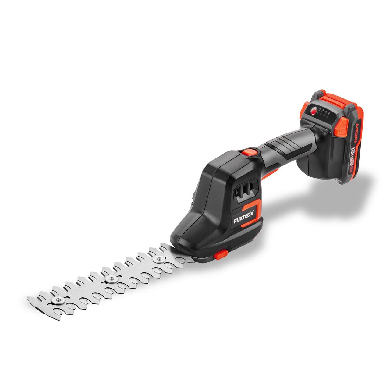 Set Tagliasiepi / forbici a Batteria FUXTEC 20V FX-E1HHS20SET con Batteria e Caricatore