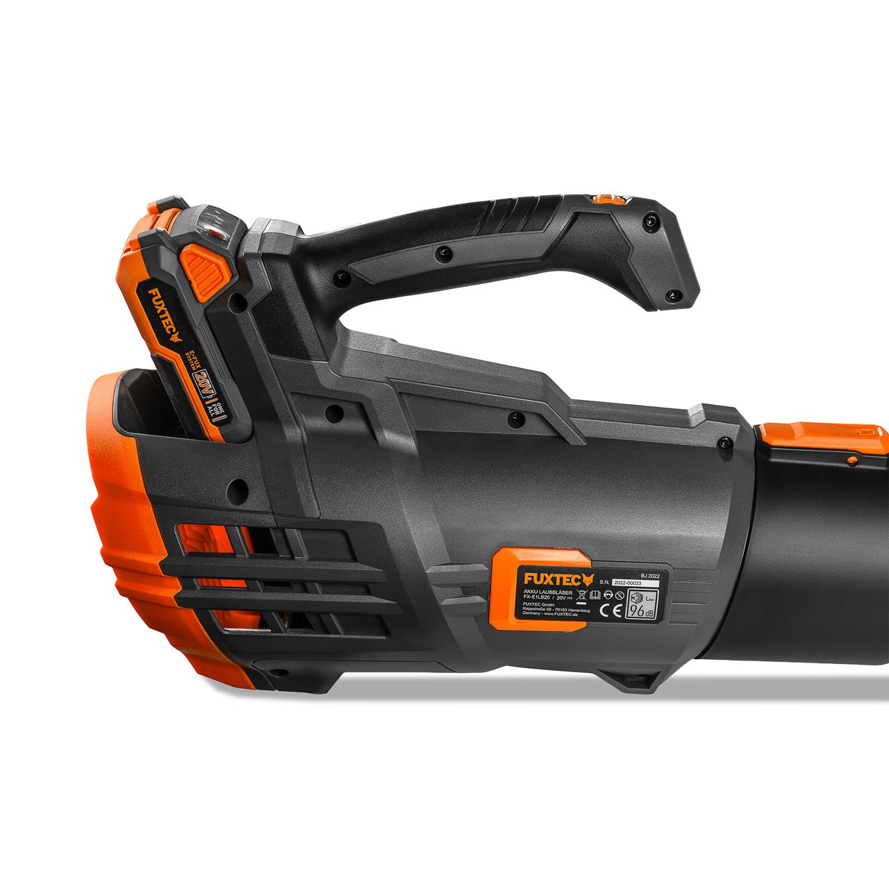 FUXTEC 20V Akku Laubbläser FX-E1LB20 SET 1 mit 1 x Akku 4Ah, 1 x Ladegerät 2,4A
