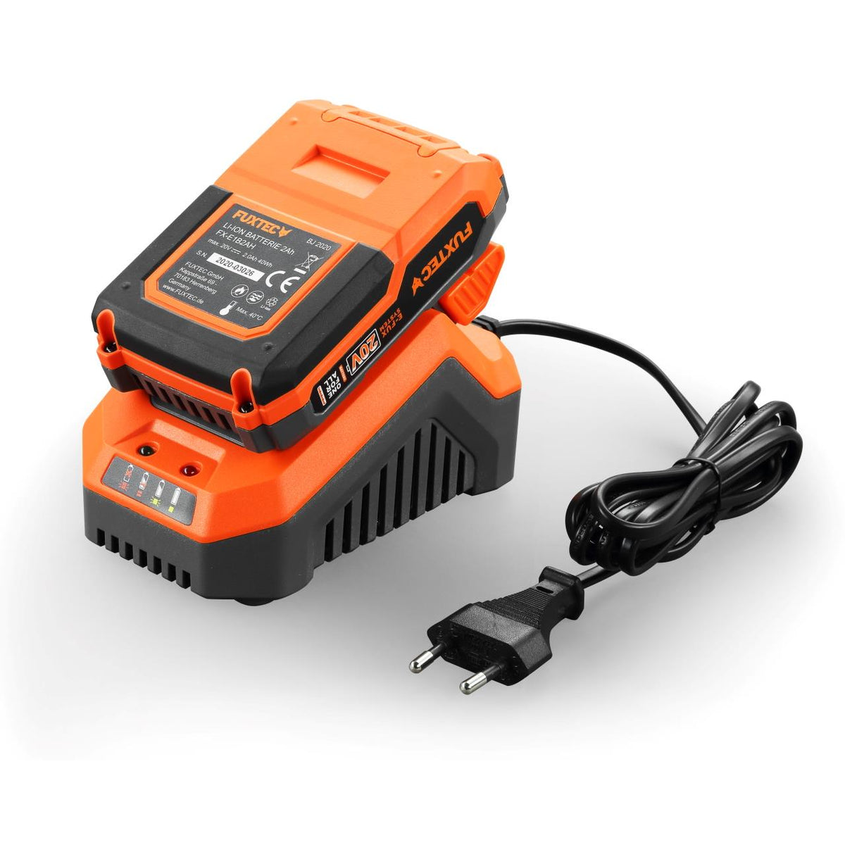 Bild 1 20V Akku Winkelschleifer FX-E1WS20 FUXTEC - mit 2Ah-Akku und 2,4A Ladegerät