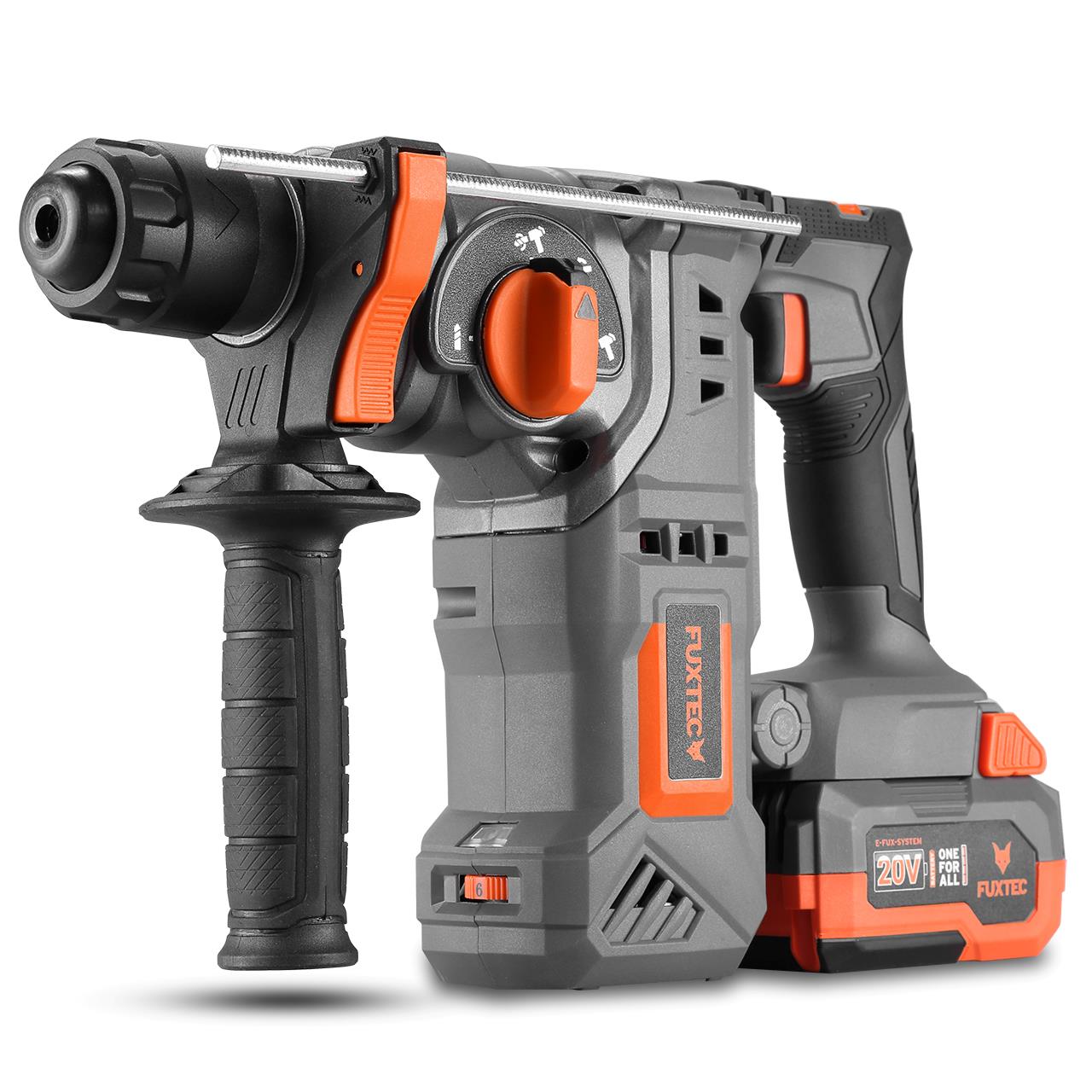FUXTEC 20V trapano a percussione perforatore a batteria FX-E1RH20 SET con 1 x batteria 4Ah, 1 x caricatore 1A
