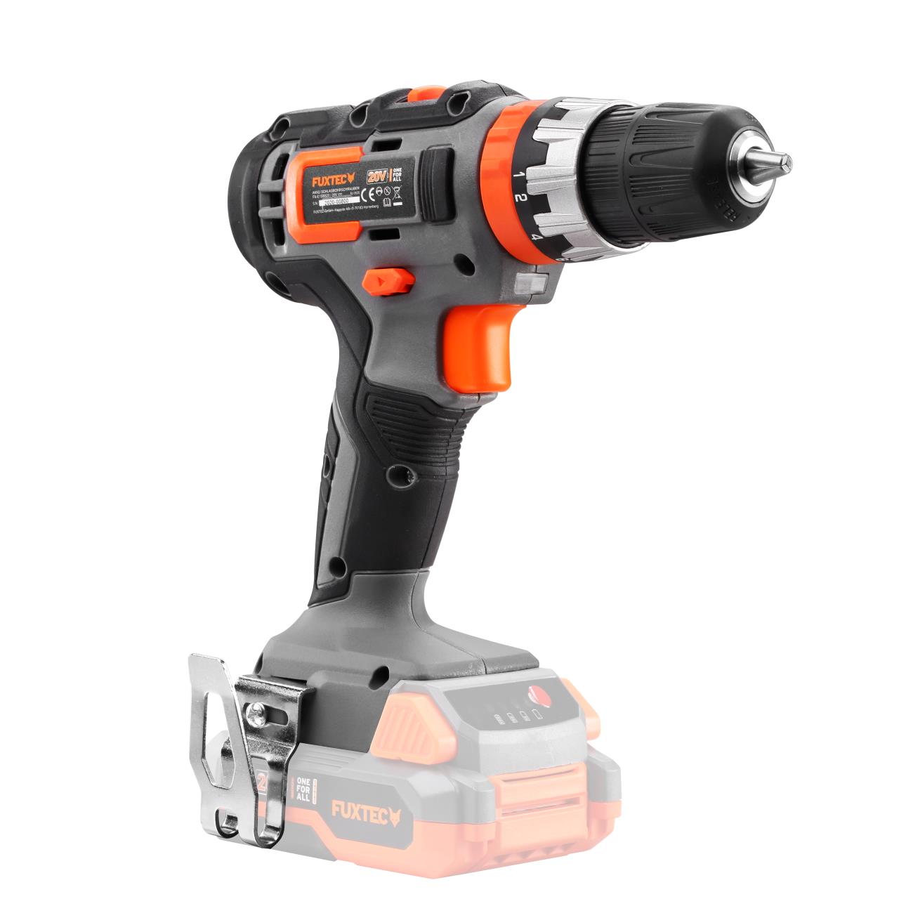 Trapano / avvitatore a percussione a batteria 20V FX-E1SBS20 FUXTEC-set con 2x batterie 2Ah e caricatore 1A