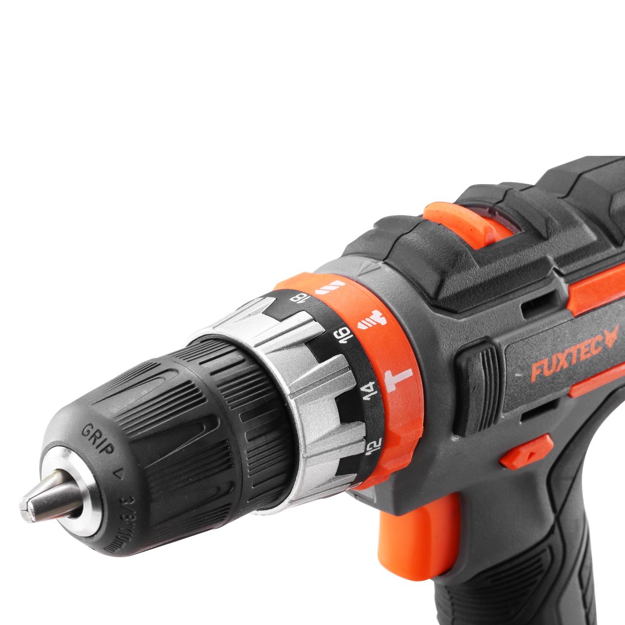 Trapano / avvitatore a percussione a batteria 20V FX-E1SBS20 FUXTEC-set con 2x batterie 2Ah e caricatore 1A