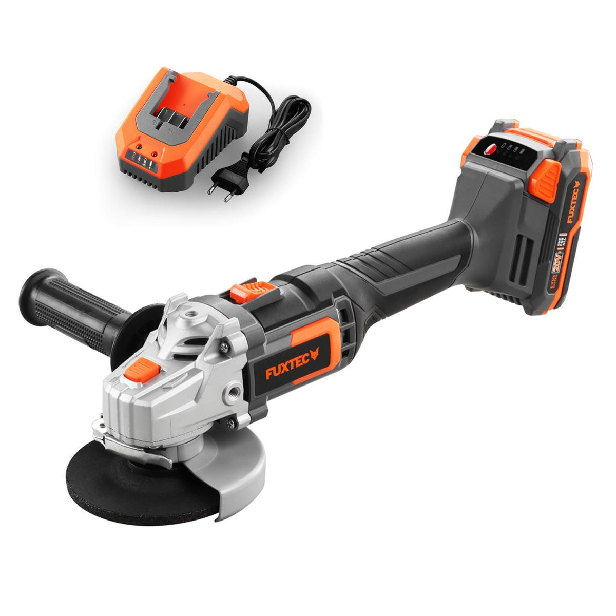 Bild 1 20V Akku Winkelschleifer FX-E1WS20 FUXTEC - mit 2Ah-Akku und 2,4A Ladegerät