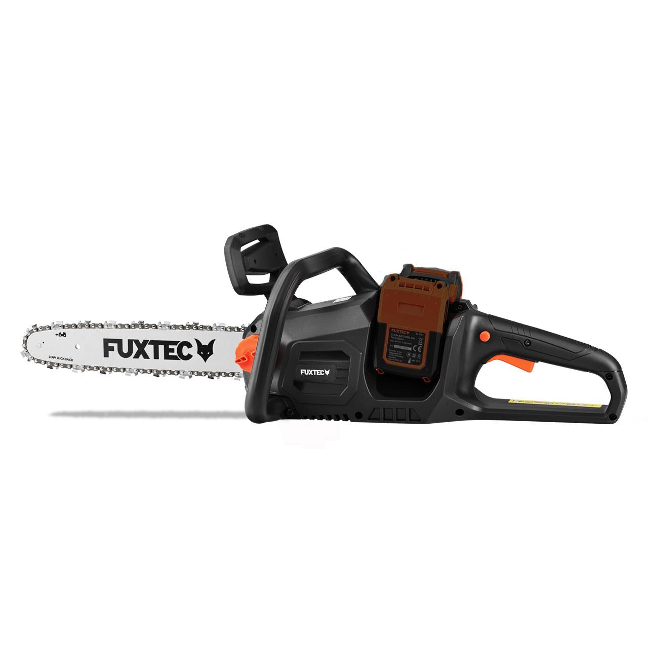 Motosega a batteria 2x20V FX-E2KS SOLO– Lunghezza di Taglio 35 cm, 4,2 kg, Velocità della Catena 15 m/s, Senza Batteria né Caricatore