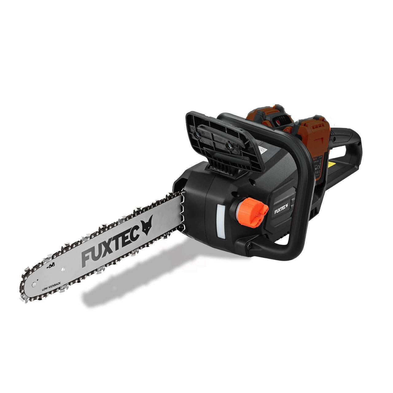 Motosega a batteria 2x20V FX-E2KS SOLO– Lunghezza di Taglio 35 cm, 4,2 kg, Velocità della Catena 15 m/s, Senza Batteria né Caricatore