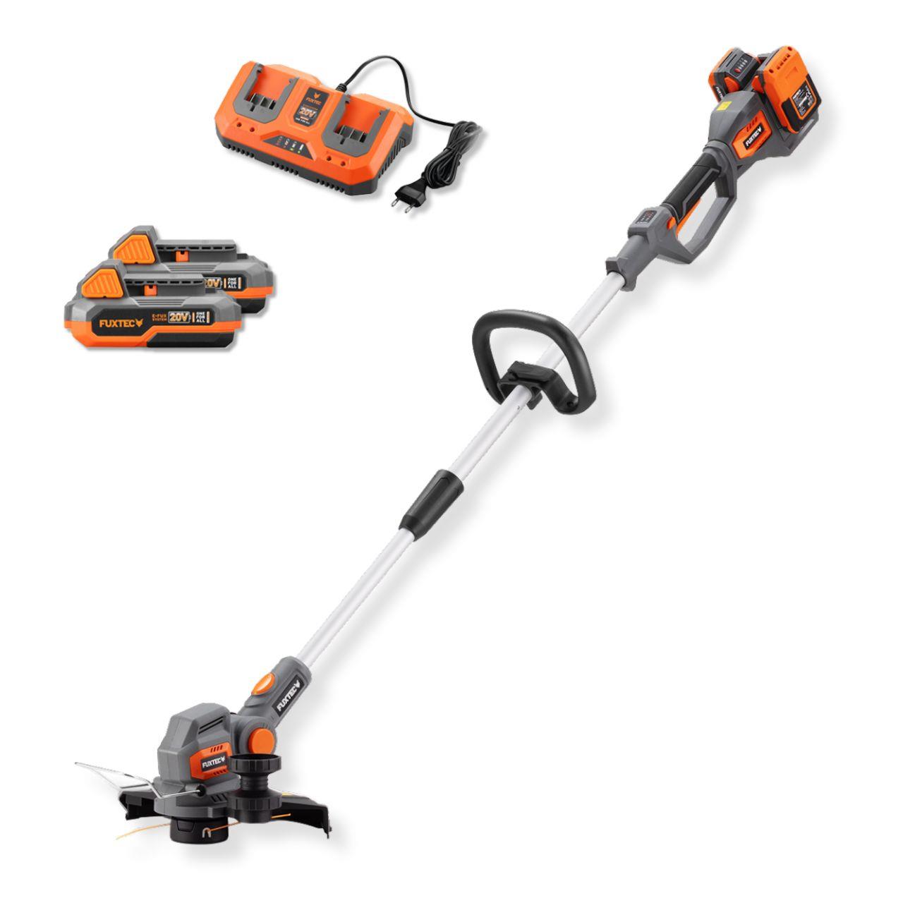 Tagliabordi a batteria FX-E2RTSET con 2 batterie da 2 Ah e 1 caricabatterie doppio da 2,4 A