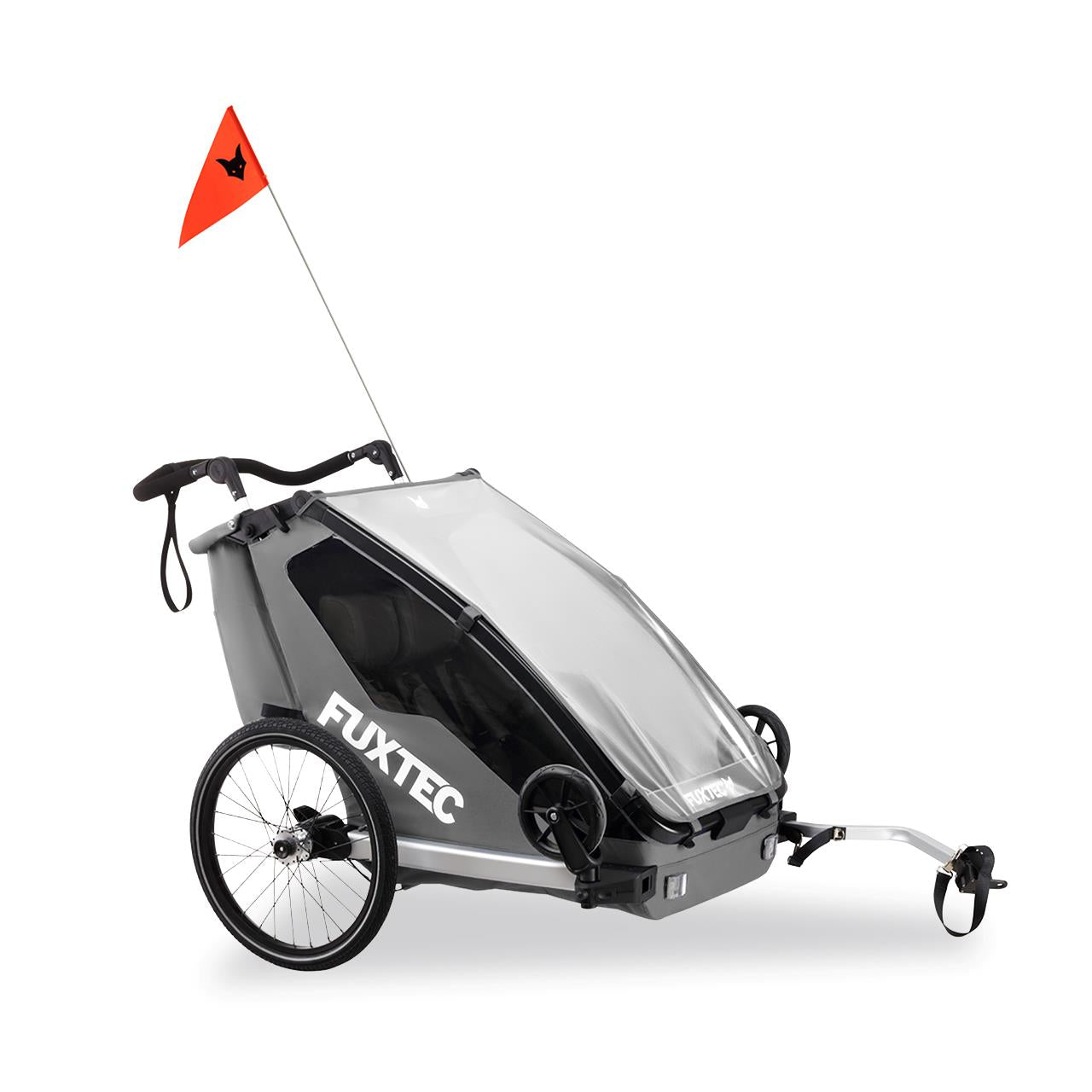 FUXTEC rimorchio per bicicletta/jogger FX-FA1-SET-GRAY con ruota jogger