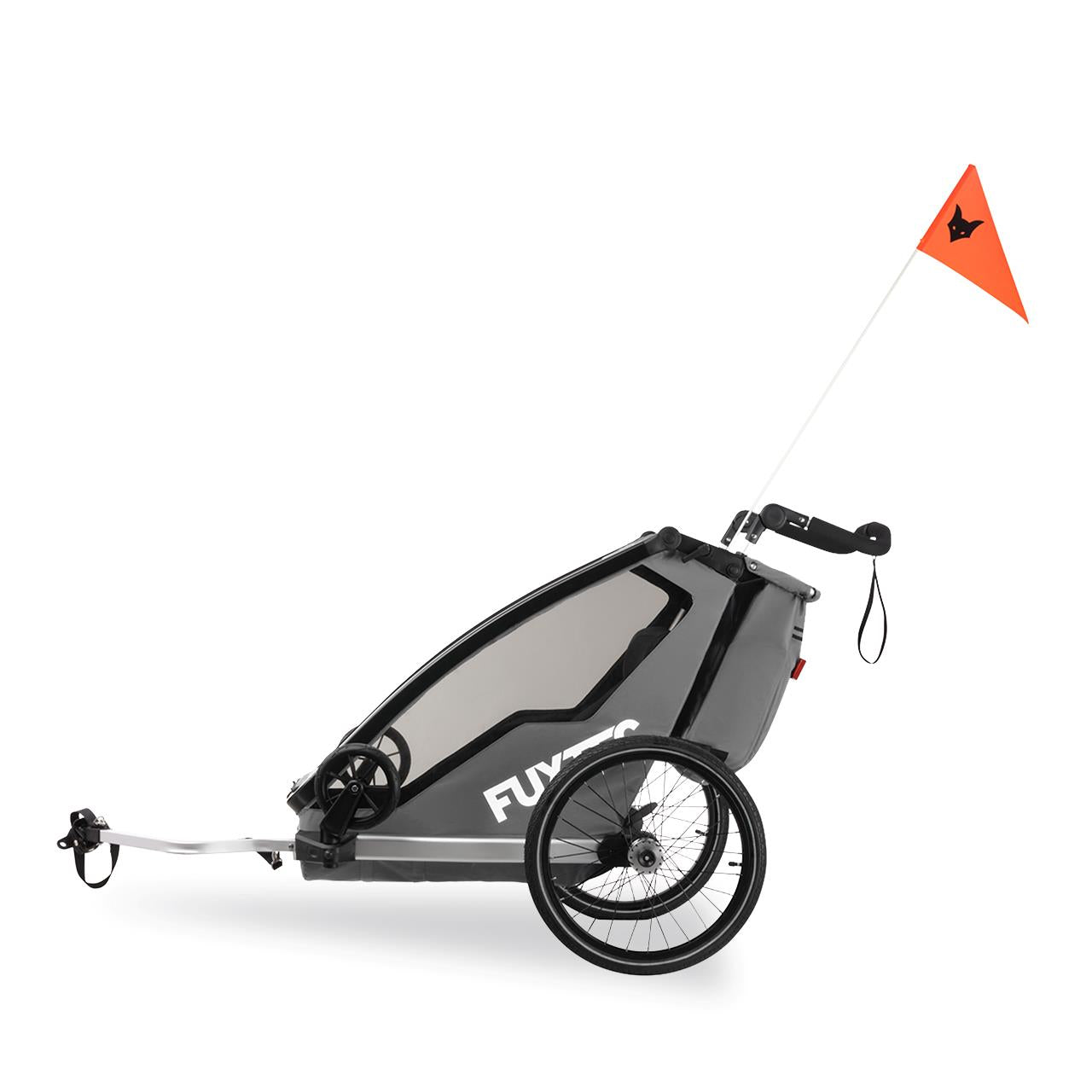 FUXTEC rimorchio per bicicletta/jogger FX-FA1-SET-GRAY con ruota jogger