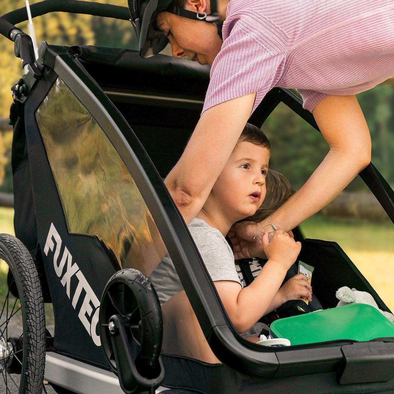 FUXTEC Fahrradanhänger/Jogger FX-FA1-SET-PURPUR mit Jogger-Rad