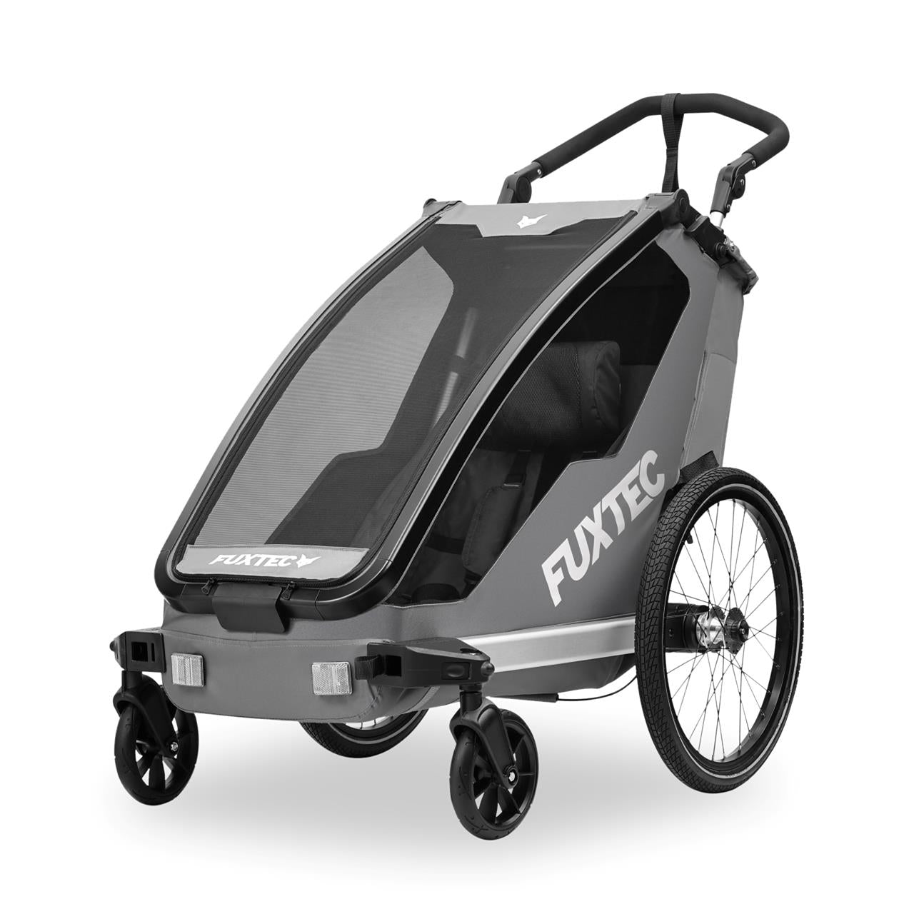 Rimorchio per bici FUXTEC FX-FA1S grigio con ruota jogger