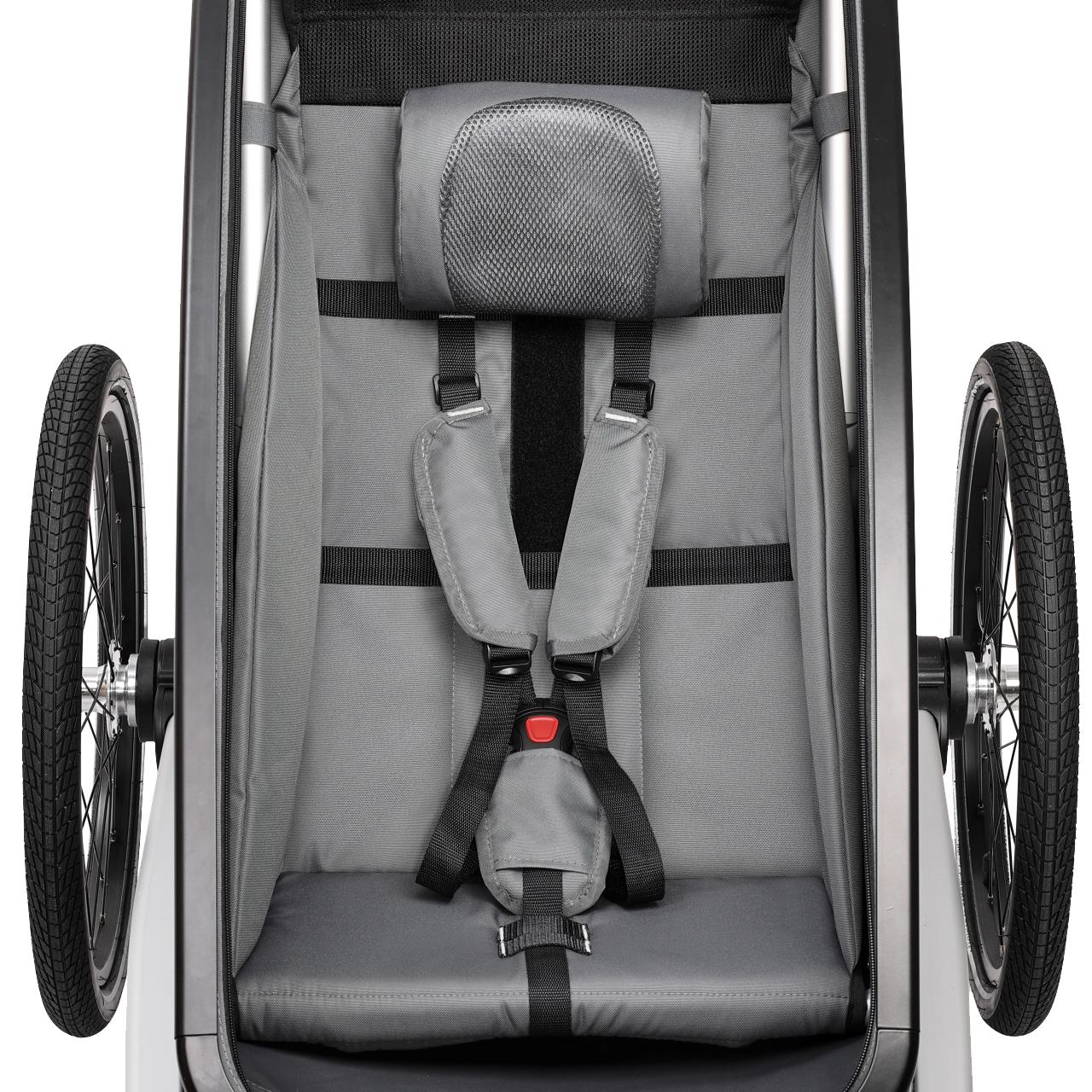 Rimorchio per bici FUXTEC FX-FA1S grigio con ruota jogger
