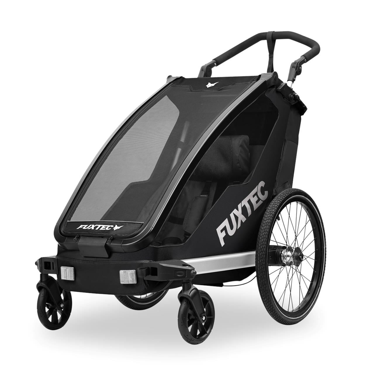 Rimorchio per biciclette FUXTEC FX-FA1S nero con ruota jogger