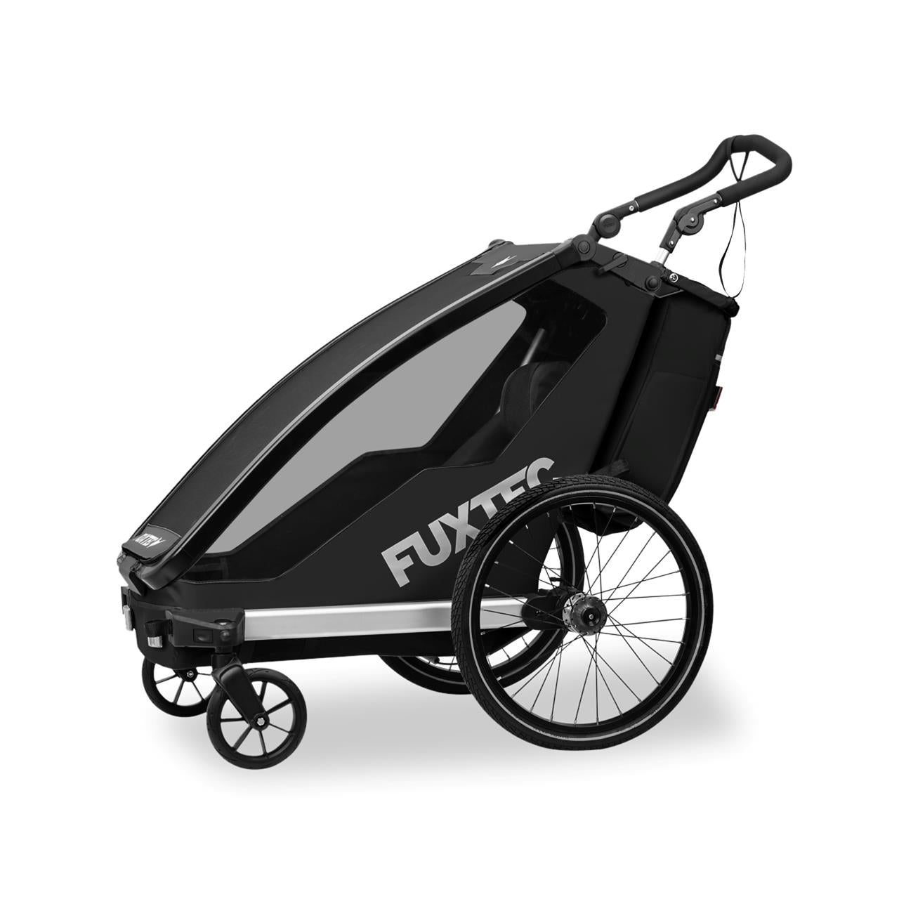 Rimorchio per biciclette FUXTEC FX-FA1S nero con ruota jogger