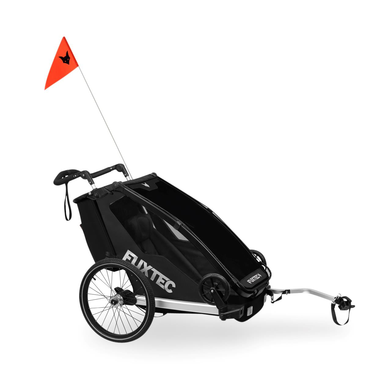 Rimorchio per biciclette FUXTEC FX-FA1S nero con ruota jogger