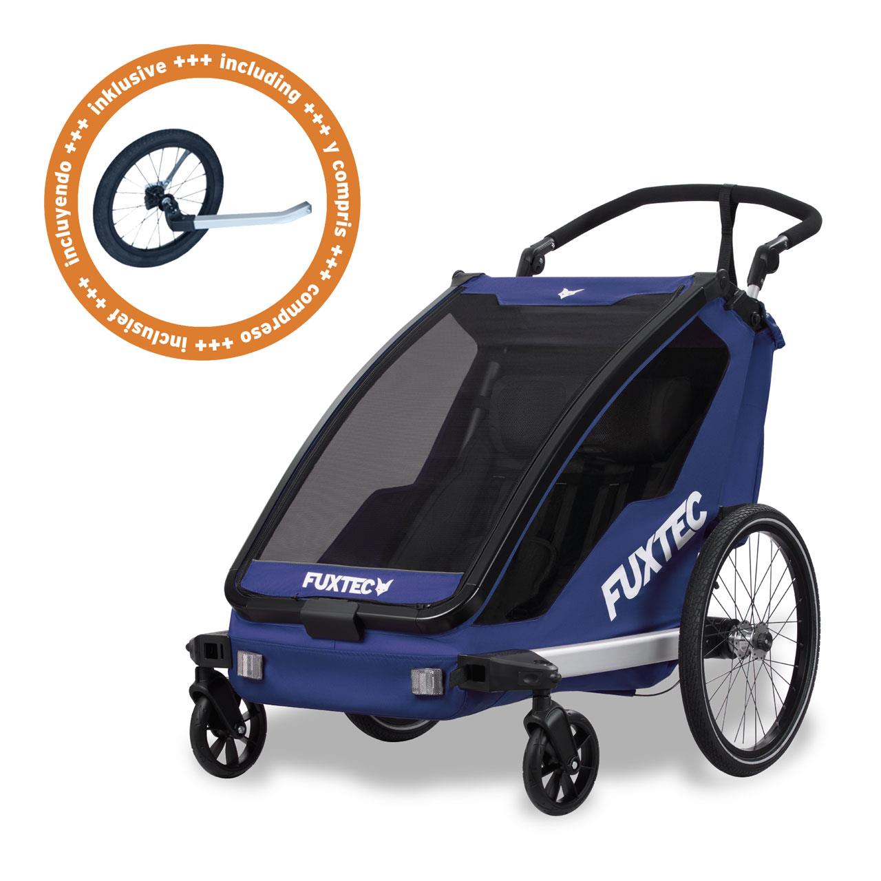 Rimorchio per Biciclette FUXTEC e Jogger Sportfux FX-FA1 con Ruota da Jogging inclusa