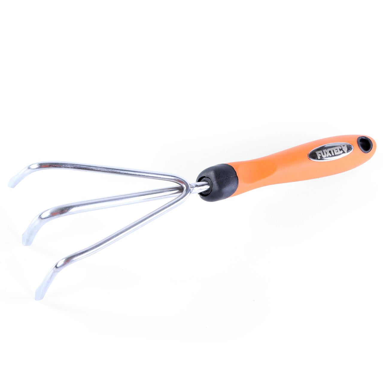 Set di 4 attrezzi da giardino a mano FUXTEC raschietto, artiglioa 3 denti, rastrello e paletta