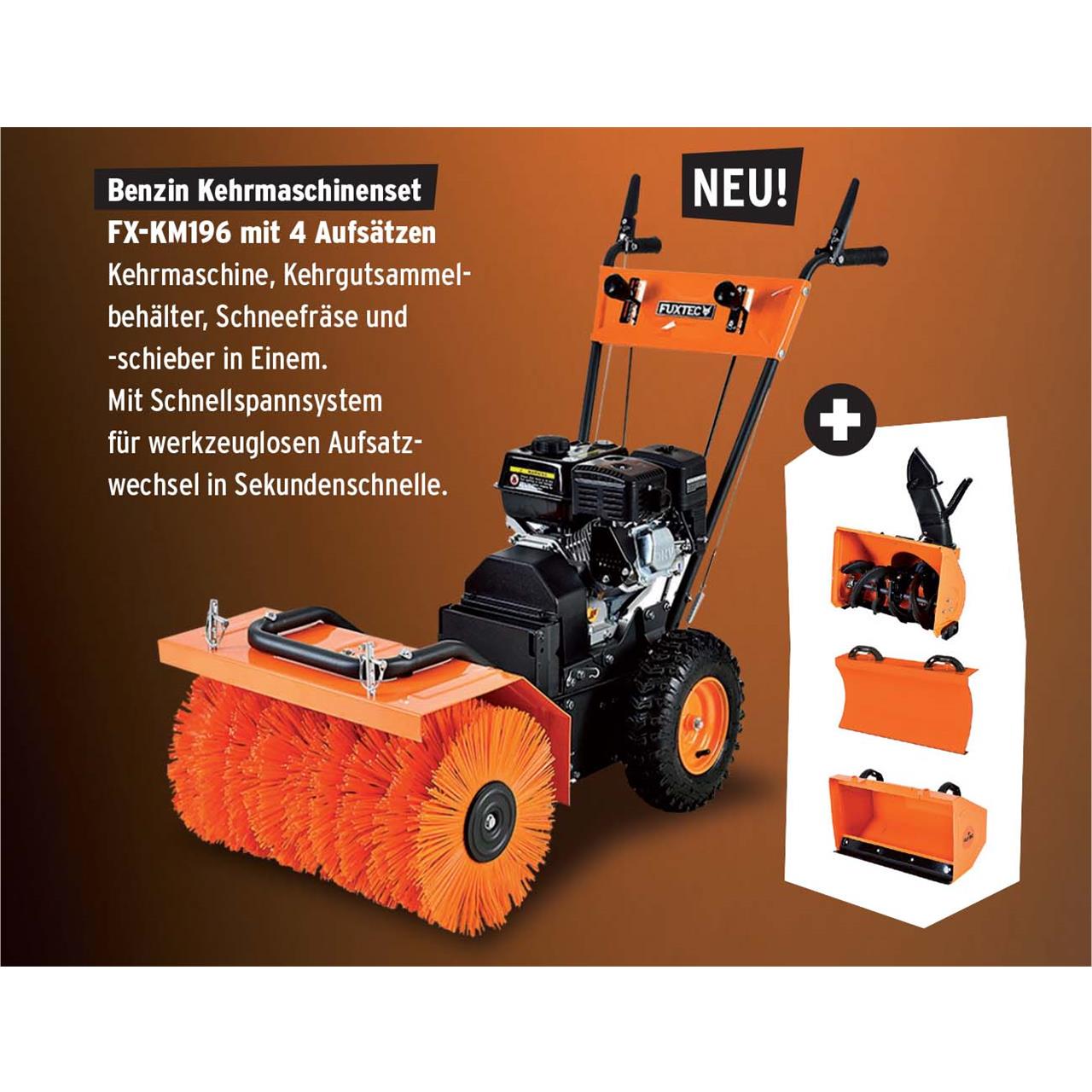 Spazzatrice a scoppio spazzaneve 196cc sgombraneve + 3 diverse pale FUXTEC KM196 SET