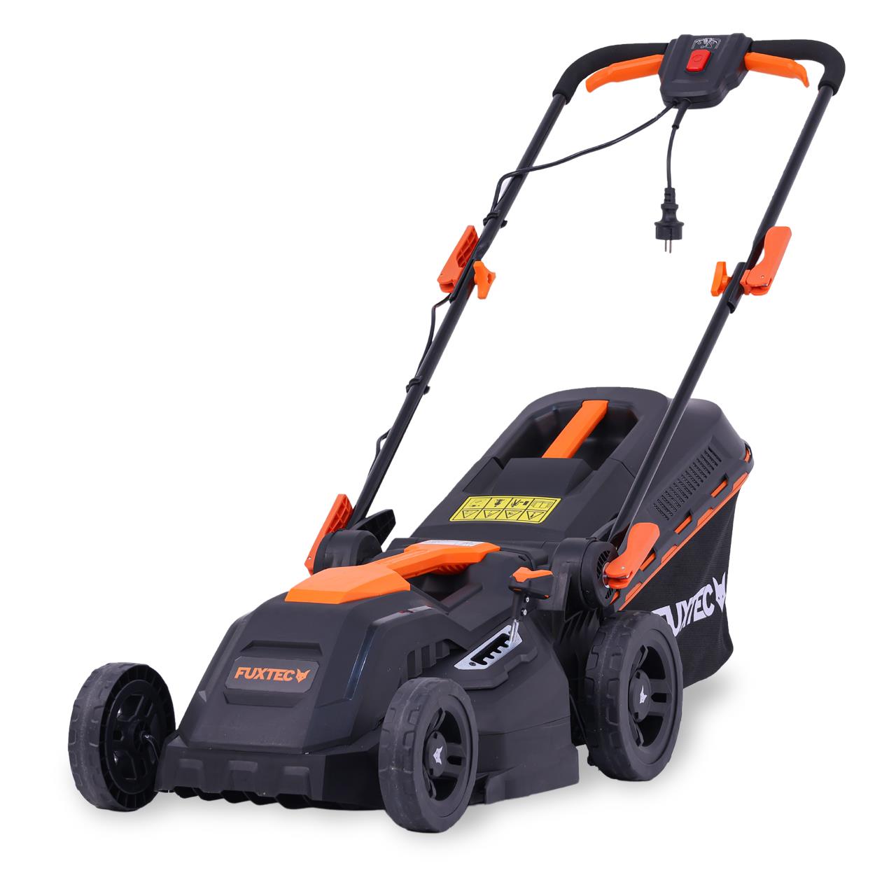 FUXTEC Tagliaerba elettrico con cavo tosaerba RME38 Larghezza di taglio di 380 mm | Cesto raccogli erba 40l Potenza di 1600W