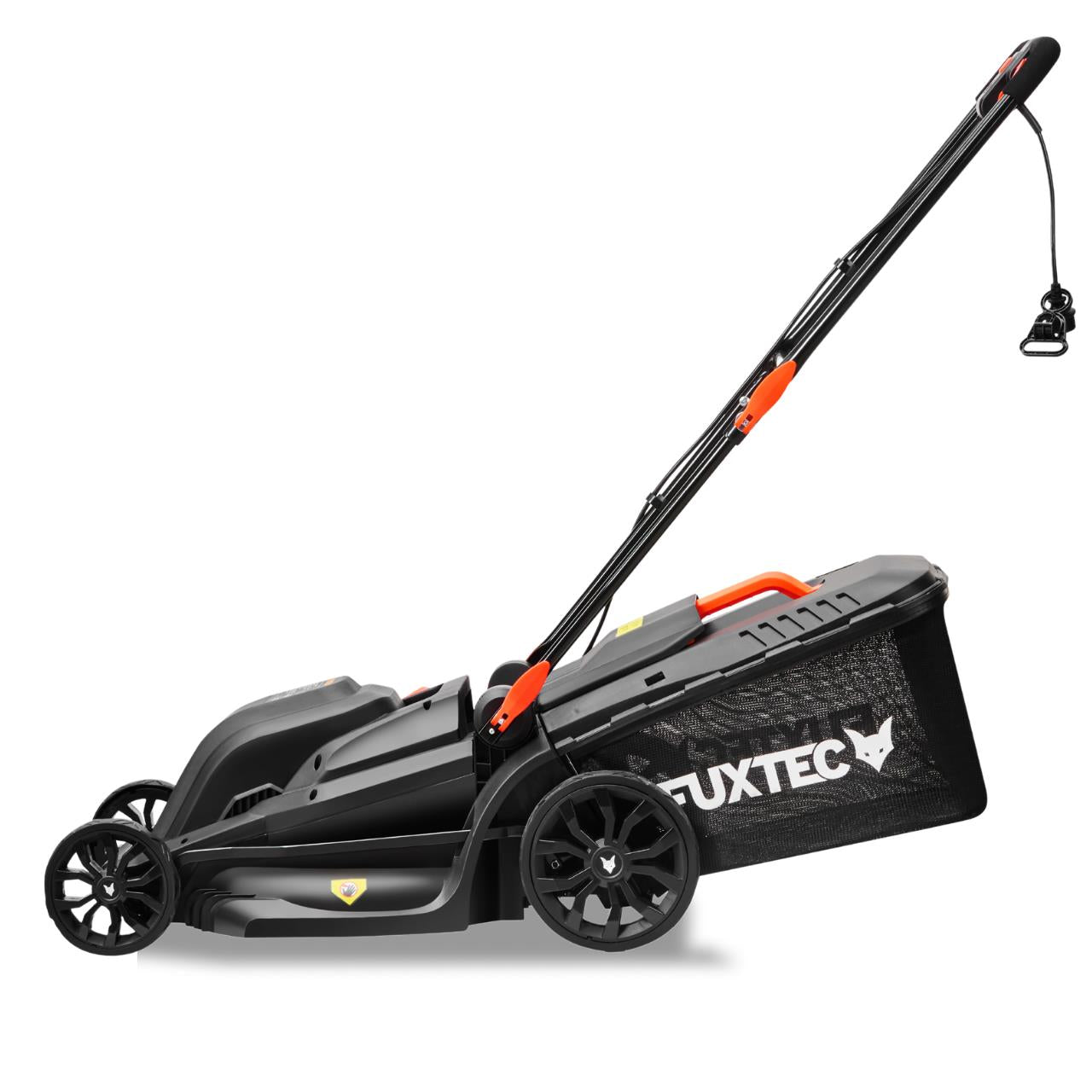 FUXTEC Tagliaerba elettrico RME43 motore da 1200W, taglio 43cm, regolazione taglio 25-75mm, cesto 45L