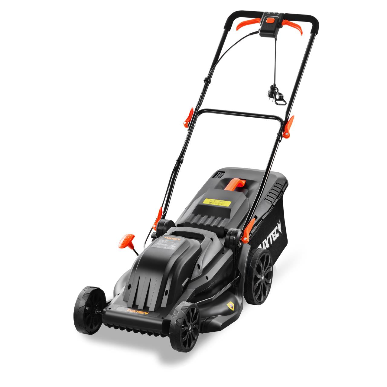 FUXTEC Tagliaerba elettrico RME43 motore da 1200W, taglio 43cm, regolazione taglio 25-75mm, cesto 45L