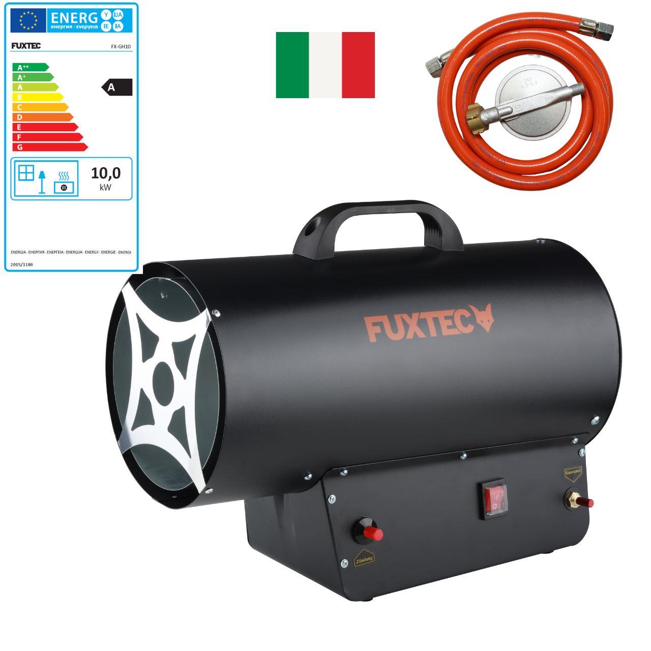 Generatore d'aria calda diretto riscaldatore a gas cannone FUXTEC GH33, adattatore italiano compreso