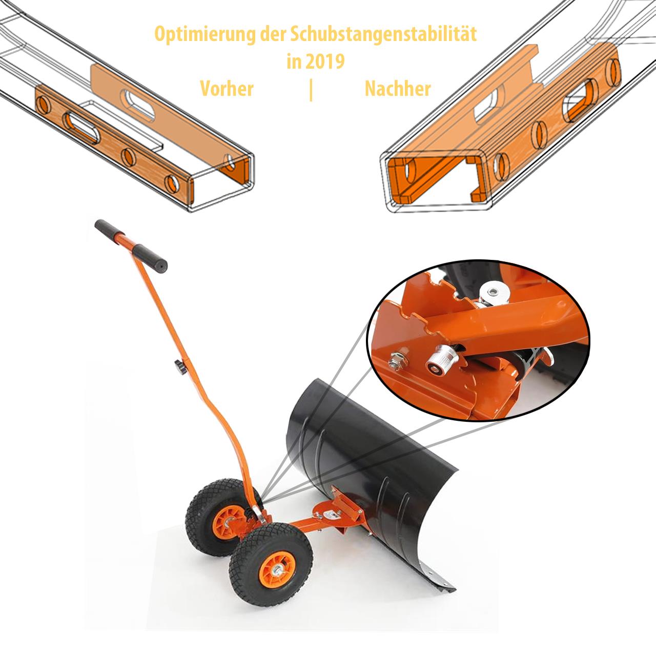 Bild 1 FUXTEC Schneeschaufel mit Räder Schneeschieber