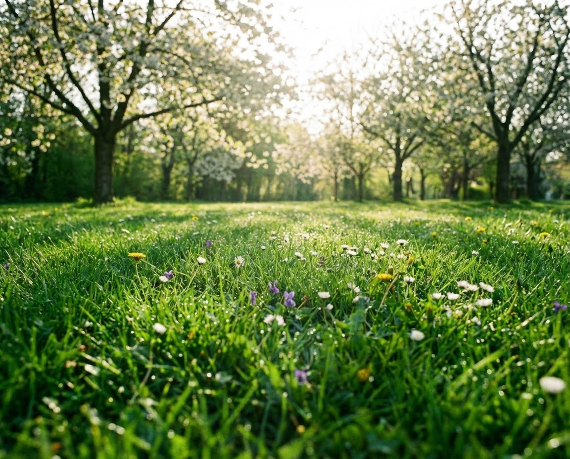 Rasenpflege im Frühjahr: Die richtige Reihenfolge bei Vertikutieren, Düngen und Mähen