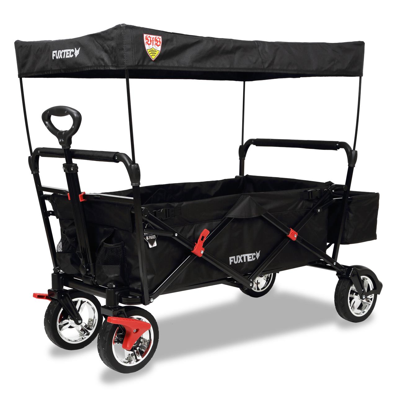 Carrello pieghevole Bollerwagen FUXTEC FX-CT500 con tettuccio apribile Nero VfB STUTTGART