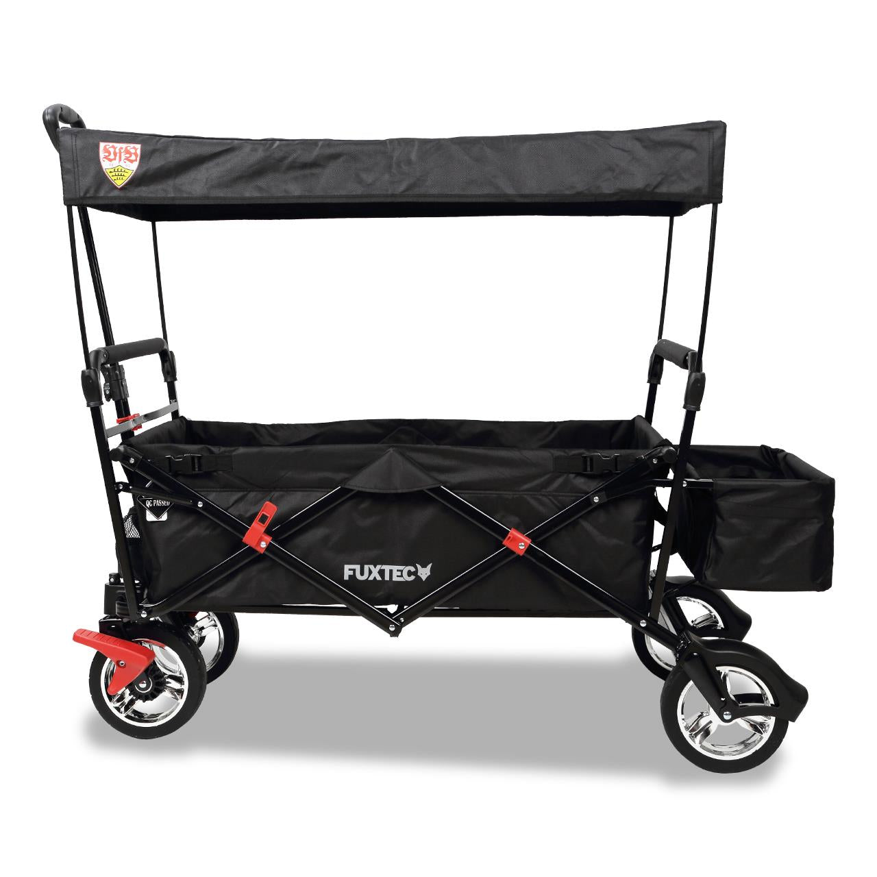 Carrello pieghevole Bollerwagen FUXTEC FX-CT500 con tettuccio apribile Nero VfB STUTTGART