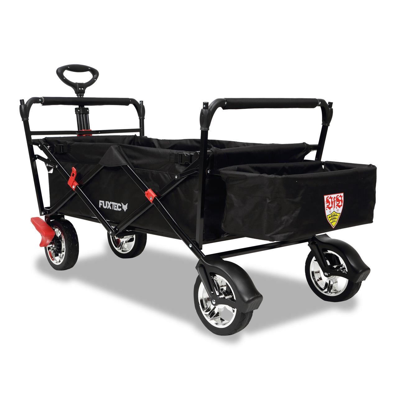 Carrello pieghevole Bollerwagen FUXTEC FX-CT500 con tettuccio apribile Nero VfB STUTTGART