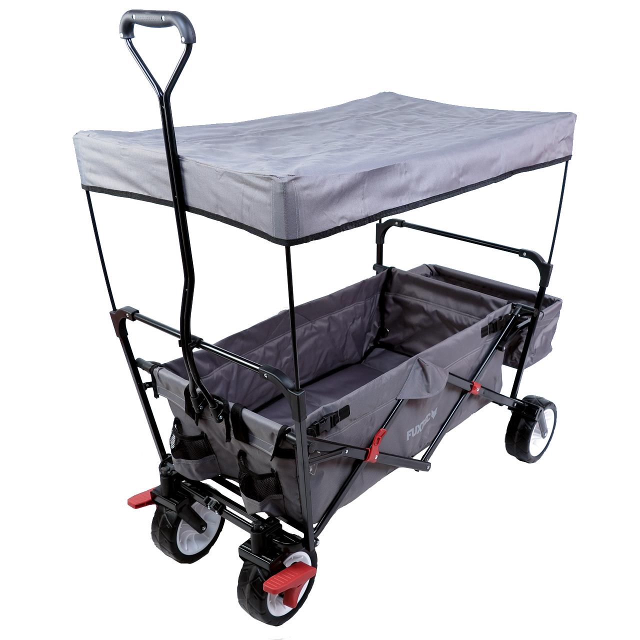 Carrello Pieghevole da giardino/ da spiaggia con tettuccio FUXTEC FX-CT350 Grigio