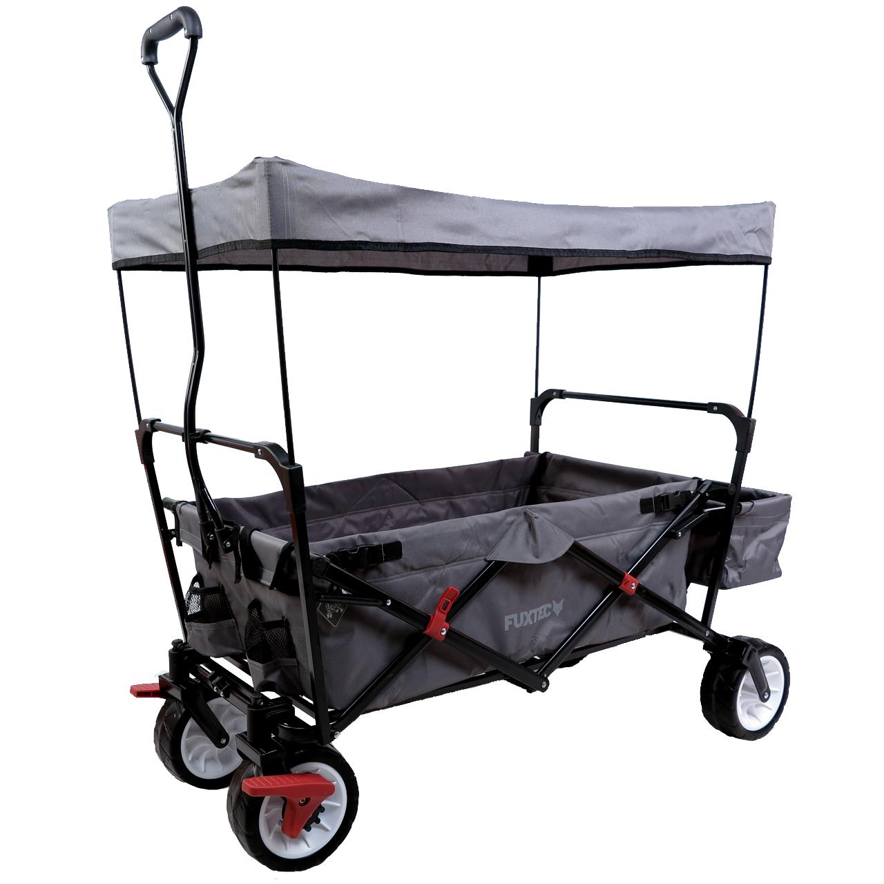 Carrello Pieghevole da giardino/ da spiaggia con tettuccio FUXTEC FX-CT350 Grigio