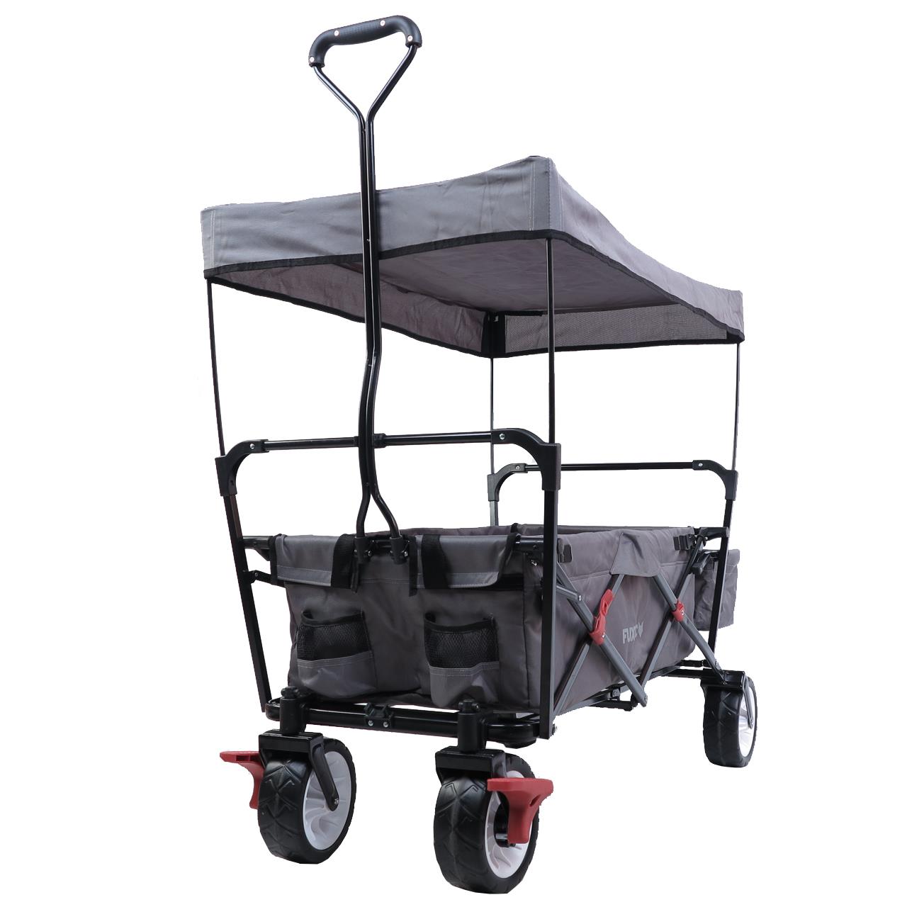 Carrello Pieghevole da giardino/ da spiaggia con tettuccio FUXTEC FX-CT350 Grigio