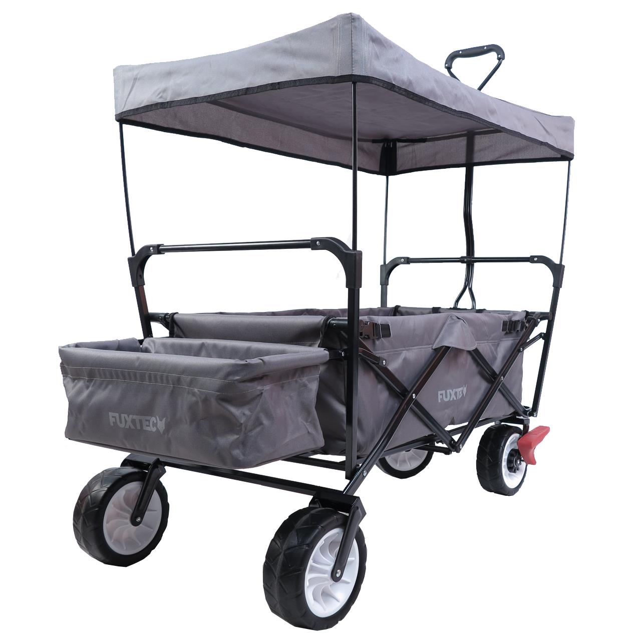 Carrello Pieghevole da giardino/ da spiaggia con tettuccio FUXTEC FX-CT350 Grigio