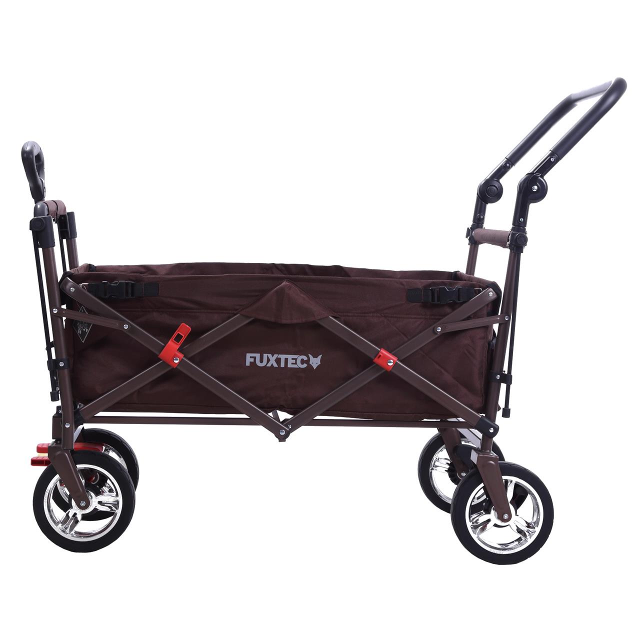 Carrello pieghevole da giardino  FUXTEC CT-700 con tettuccio apribile MARRONE