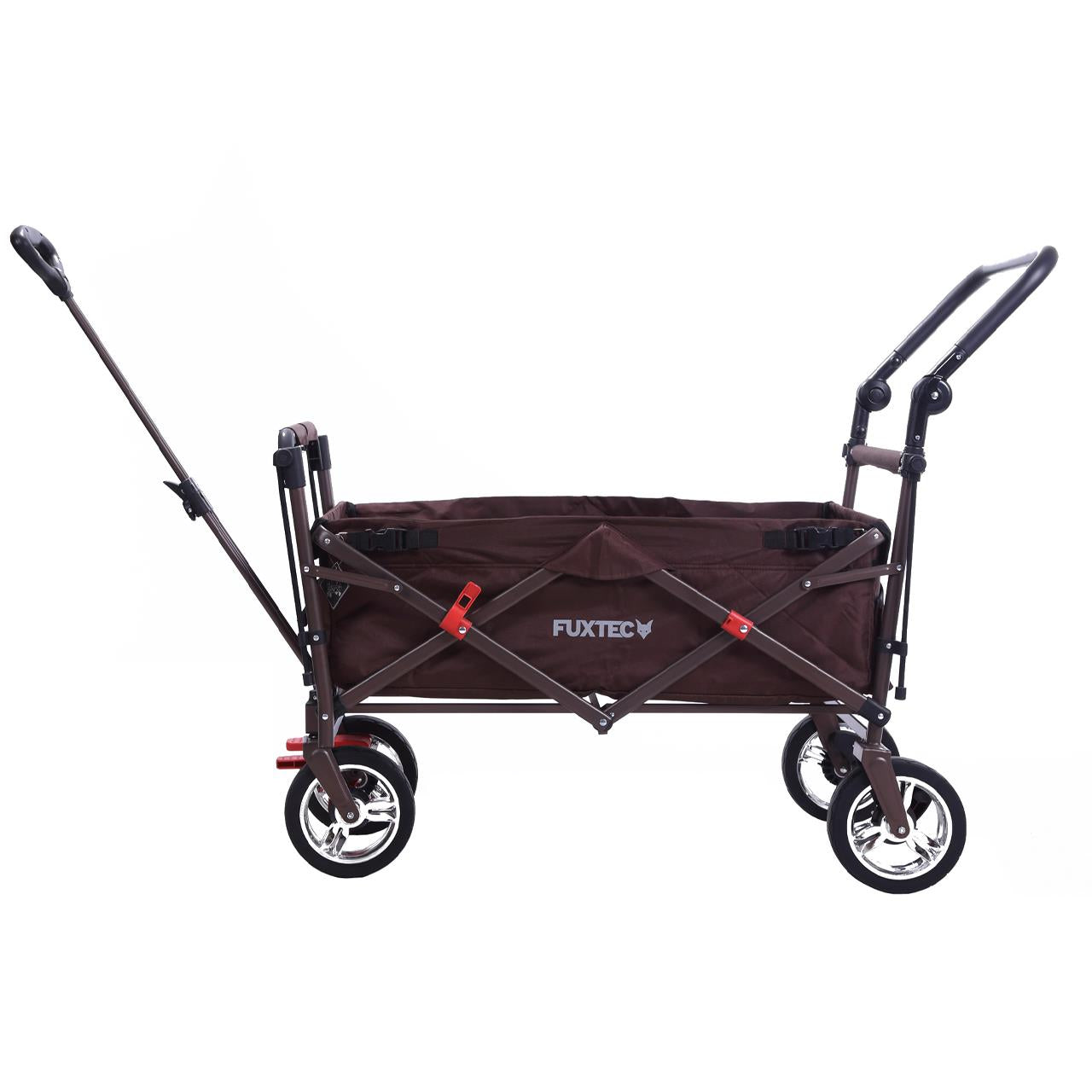 Carrello pieghevole da giardino  FUXTEC CT-700 con tettuccio apribile MARRONE