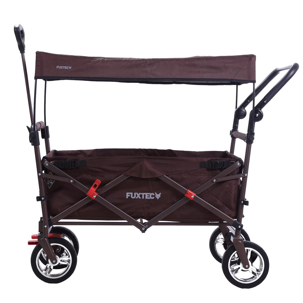 Carrello pieghevole da giardino  FUXTEC CT-700 con tettuccio apribile MARRONE