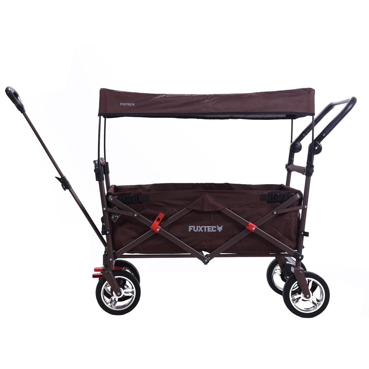 Carrello pieghevole da giardino  FUXTEC CT-700 con tettuccio apribile MARRONE