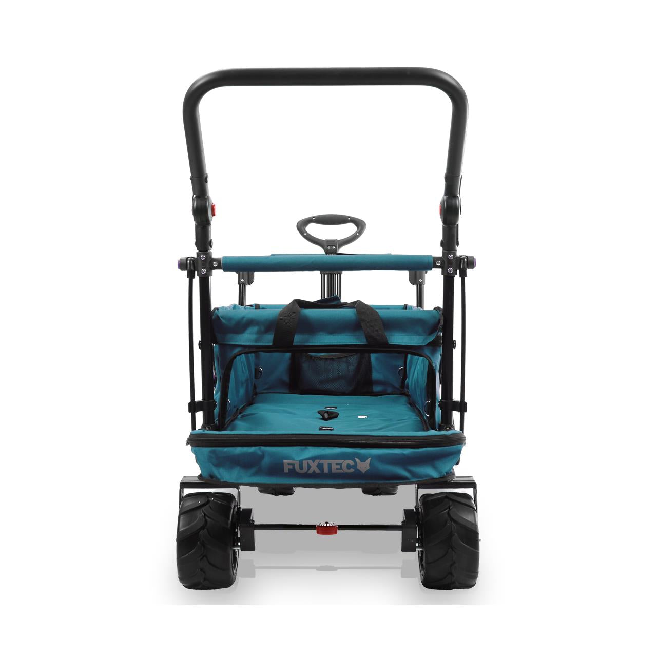 Carrello da spiaggia pieghevole FUXTEC FX-CTB800 con tettuccio parasole protetto dai raggi UV, maniglia di spinta e prolungamento interno