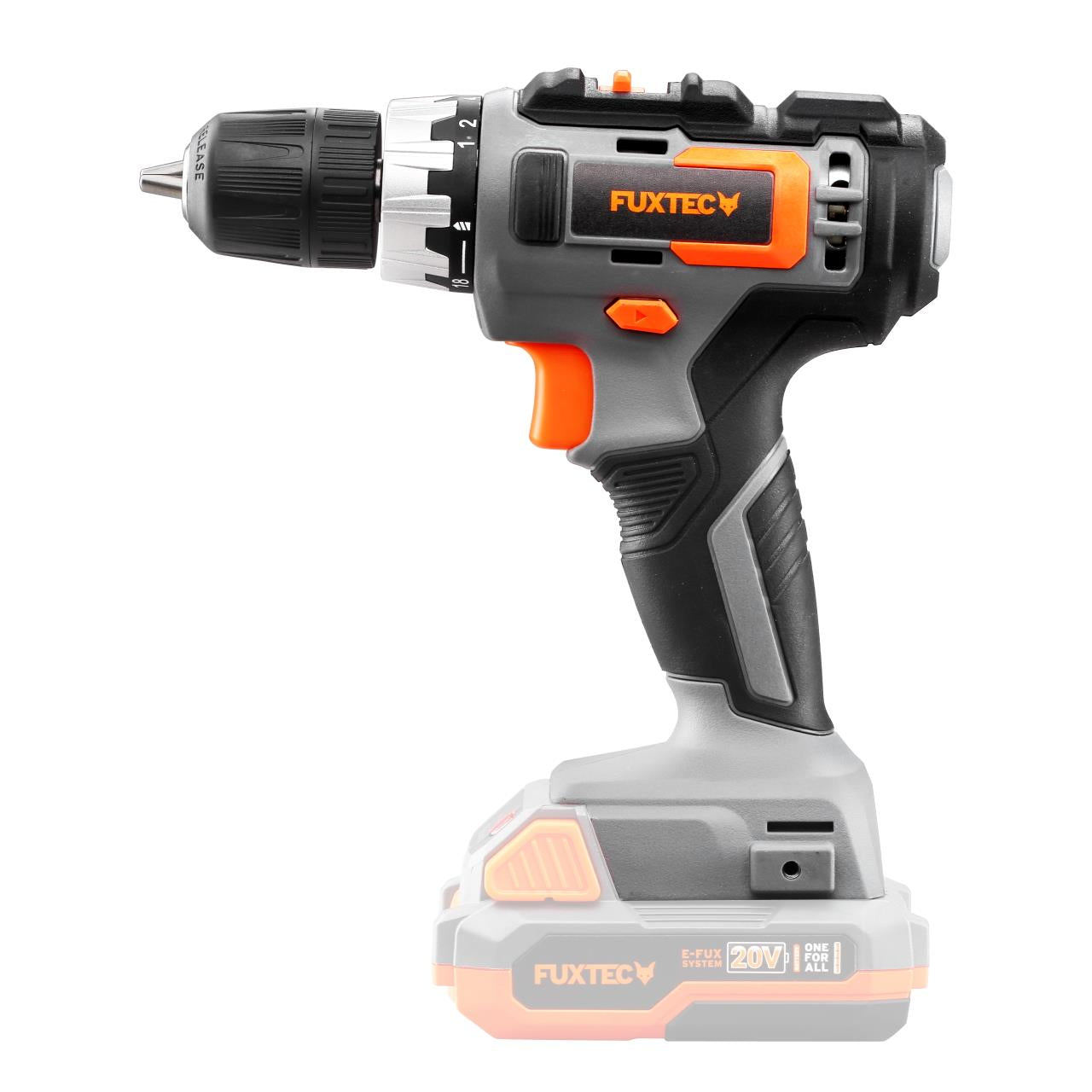 Set di attrezzi elettrici con batteria da 20V, che include una seghetto alternativo, un trapano avvitatore e un tassellatore