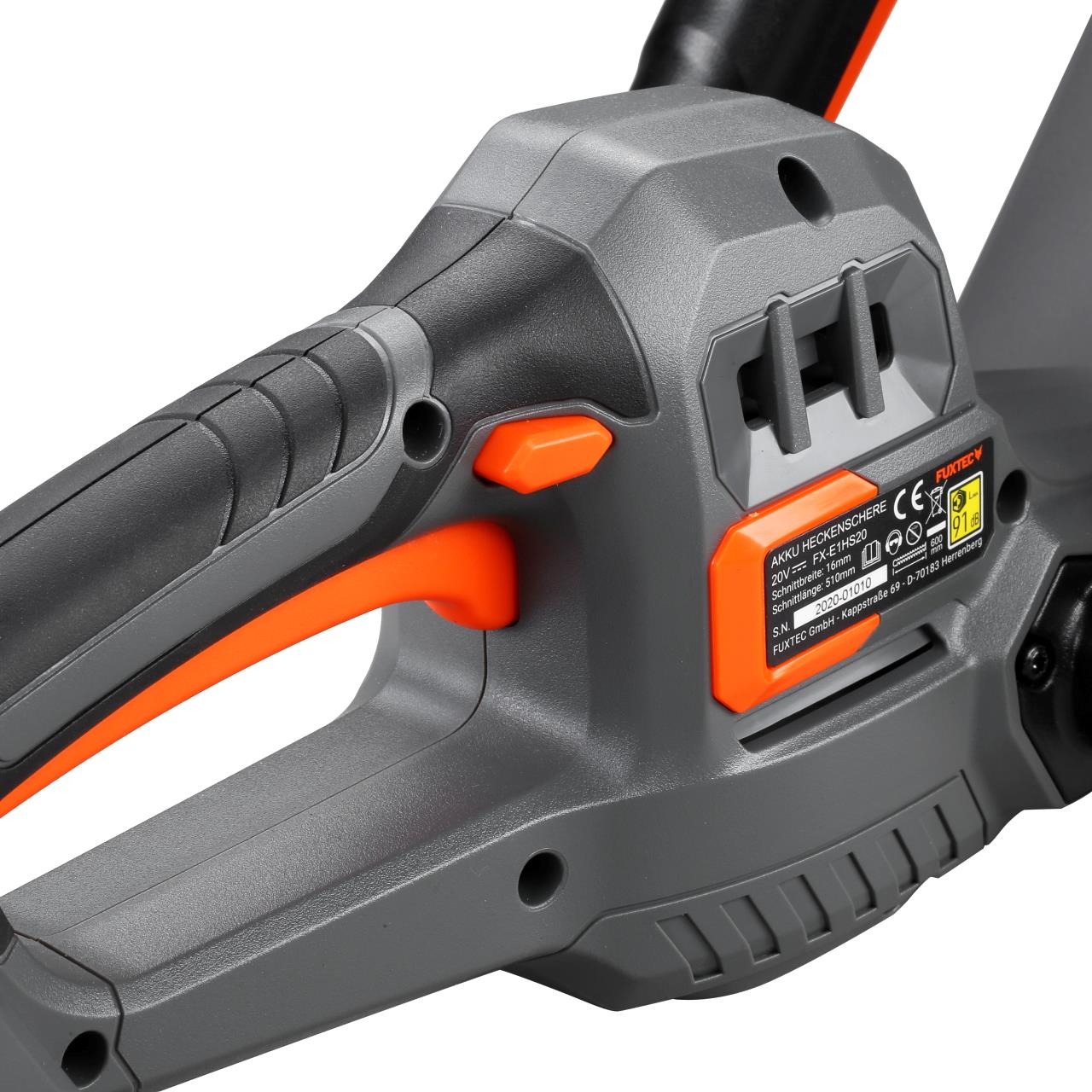 Set da giardino a batteria FUXTEC 20V FX-E1RM20ECO + FX-E1HS20 con batteria e caricatore