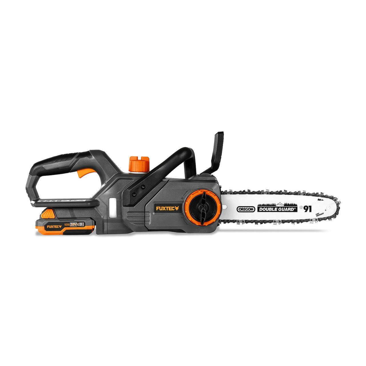 FUXTEC 20V Akku Kettensäge FX-E1KS20 SET 1 mit 1 x Akku 2Ah, 1 x Ladegerät 1A