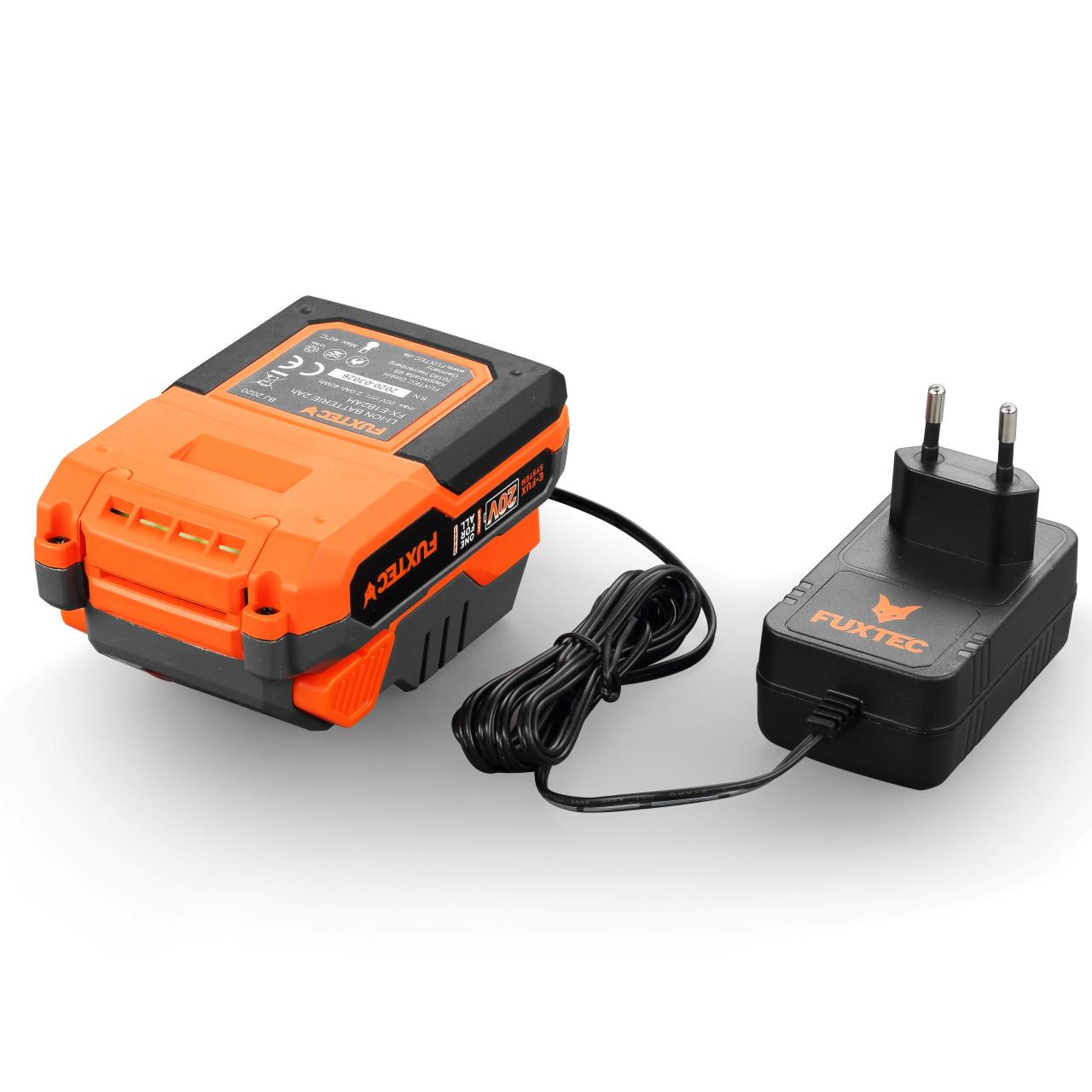 Motosega a batteria 20V FUXTEC FX-E1KS20 Set con batteria 2Ah e caricabatterie 1A